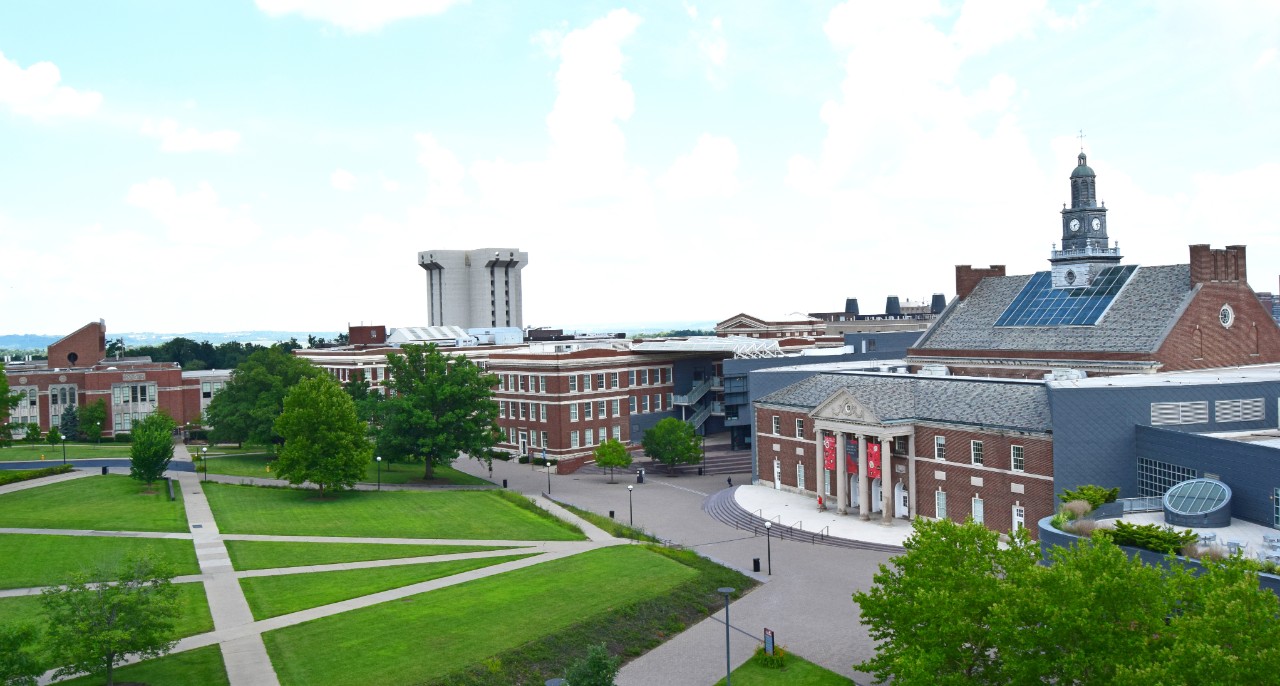 A view of the McMicken quad in fall.