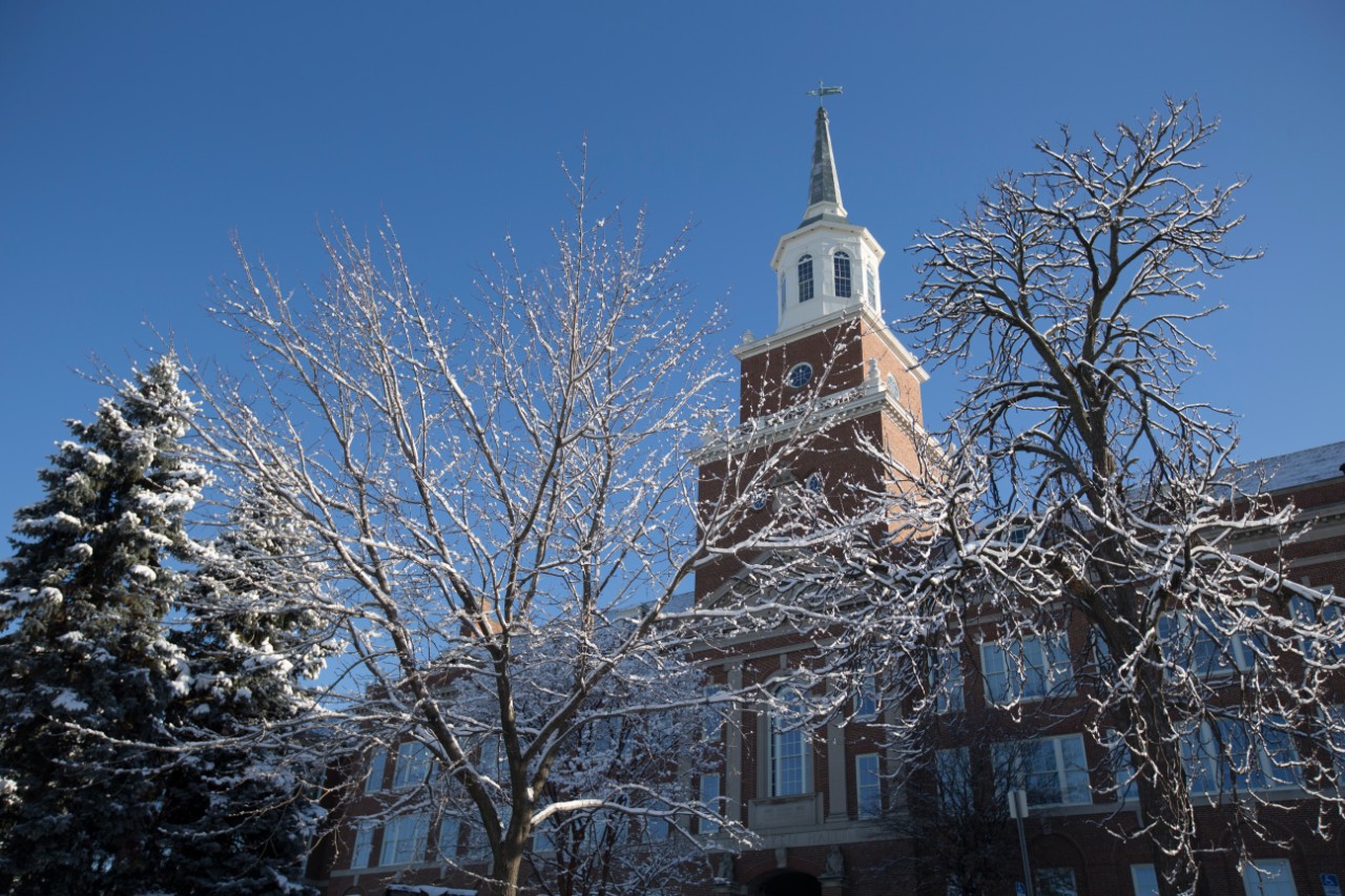 College of Arts & Sciences building with snow